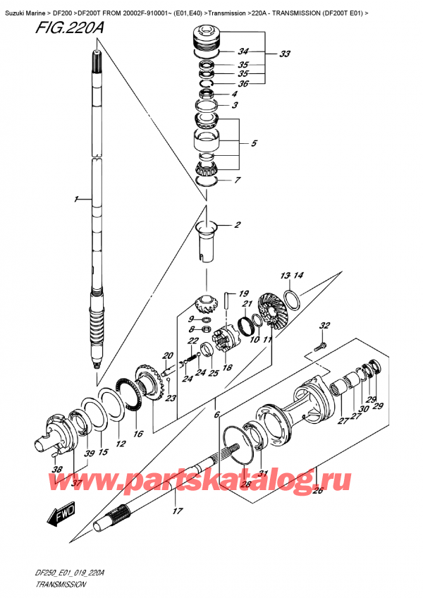 ,   , SUZUKI DF200T X FROM 20002F-910001~ (E01), Transmission   (Df200T  E01)