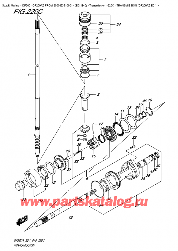 ��������, �� �������� ��������� �����, SUZUKI DF200A ZL / ZX FROM 20003Z-510001~ (E01) ������ 2015 ����, �����������  (Df200Az E01)