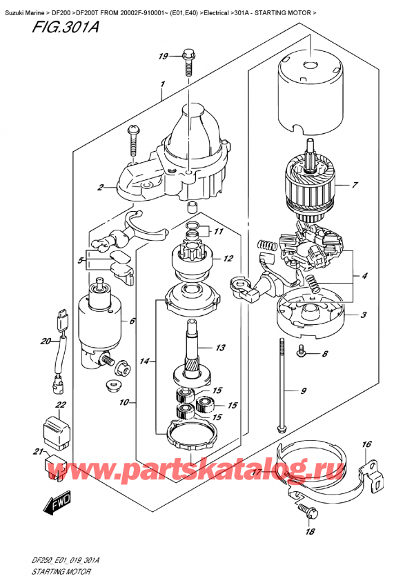   ,    , Suzuki DF200T X FROM 20002F-910001~ (E01),   / Starting Motor