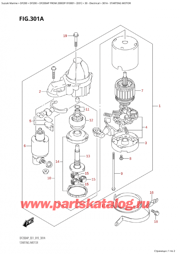 ,  ,  Suzuki DF200AP L / X FROM 20003P-910001~  (E01 019)  2019 ,  