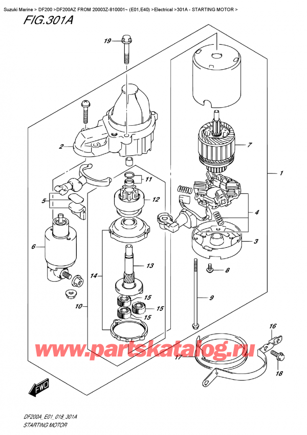  ,   , Suzuki DF200A ZL / ZX FROM 20003Z-810001~ (E01),   - Starting  Motor