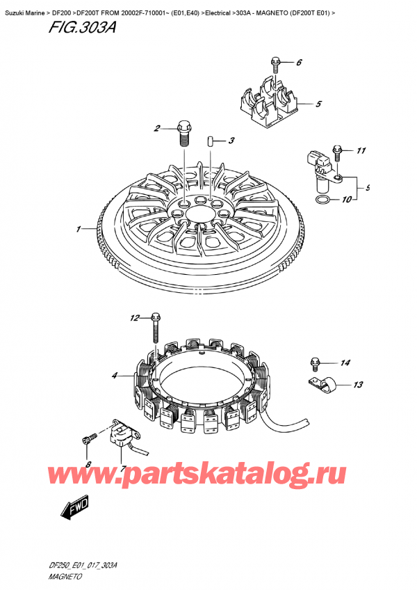 ,  , Suzuki DF200T X FROM 20002F-710001~ (E01) ,  (Df200T E01) - Magneto (Df200T  E01)