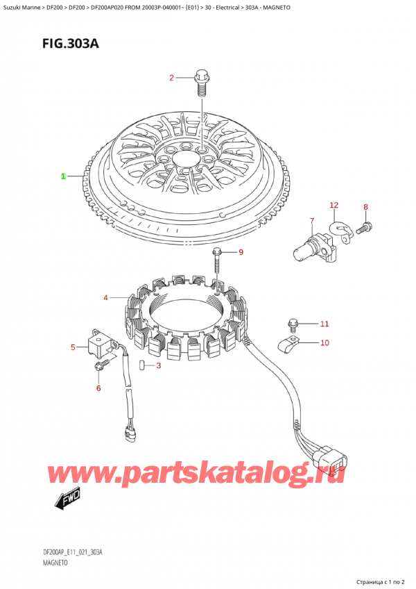   ,   , Suzuki Suzuki DF200AP L / X FROM 20003P-040001~  (E01 020)  2020 ,  - Magneto