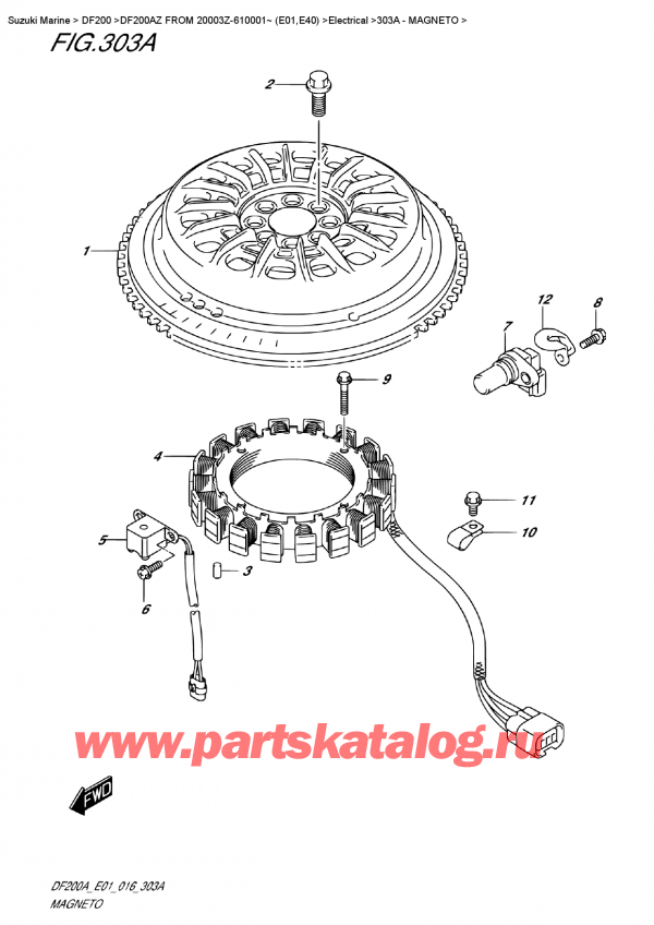   ,   , Suzuki DF200 AZL / AZX FROM 20003Z-610001~ (E01), Magneto