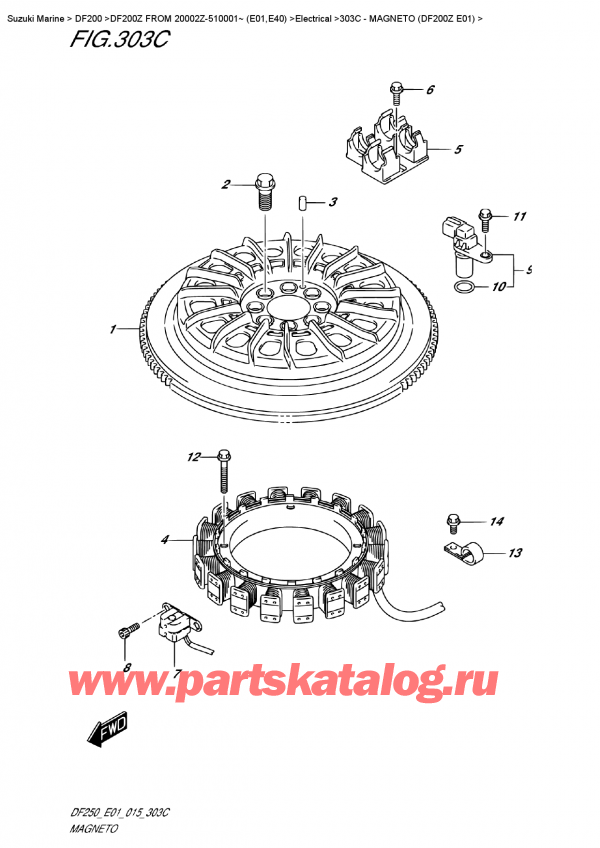   ,  , Suzuki DF200Z X / XX  FROM 20002Z-510001~ (E01),  (Df200Z E01) - Magneto (Df200Z  E01)
