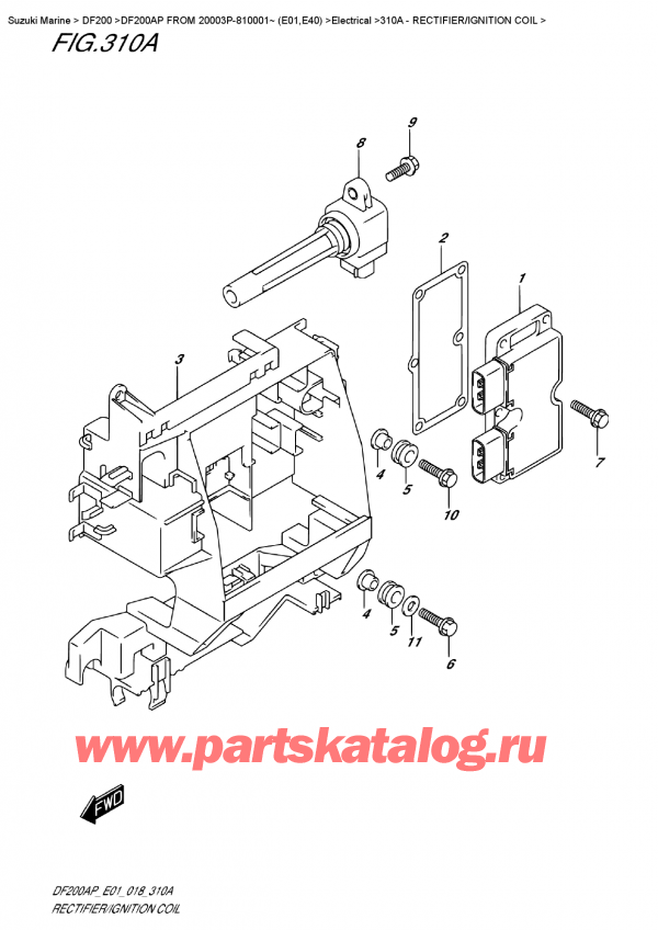  ,   , Suzuki DF200AP L/X FROM 20003P-810001~ (E01), Rectifier/ignition  Coil