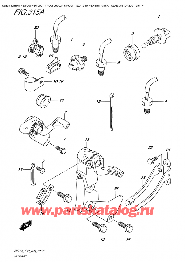   ,   , Suzuki DF200T L / X / XX FROM 20002F-510001~ (E01) ,  (Df200T E01)