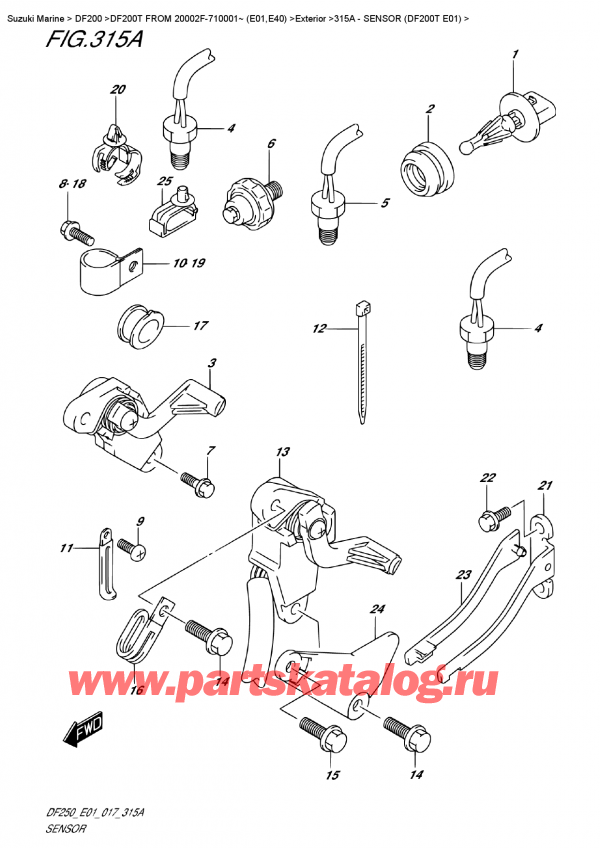  ,  , SUZUKI DF200T X FROM 20002F-710001~ (E01)   2017 , Sensor (Df200T E01)