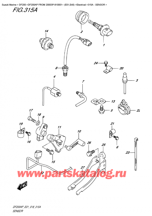  ,   , Suzuki DF200AP L/X FROM 20003P-810001~ (E01), Sensor