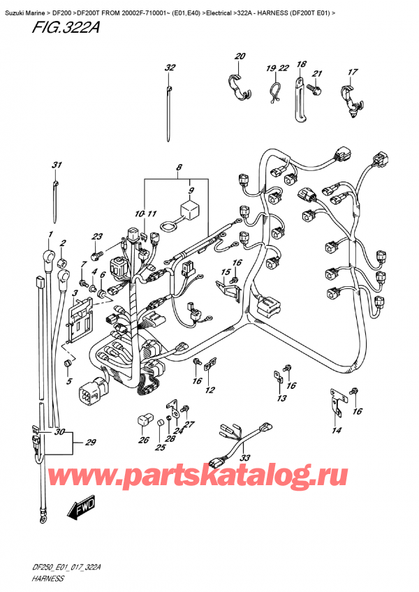  ,   , SUZUKI DF200T X FROM 20002F-710001~ (E01) , Harness (Df200T  E01) -   (Df200T E01)