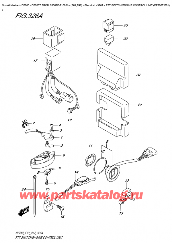  ,   , SUZUKI DF200T X FROM 20002F-710001~ (E01) ,   /    (Df200T E01) / Ptt  Switch/engine    Control  Unit  (Df200T  E01)