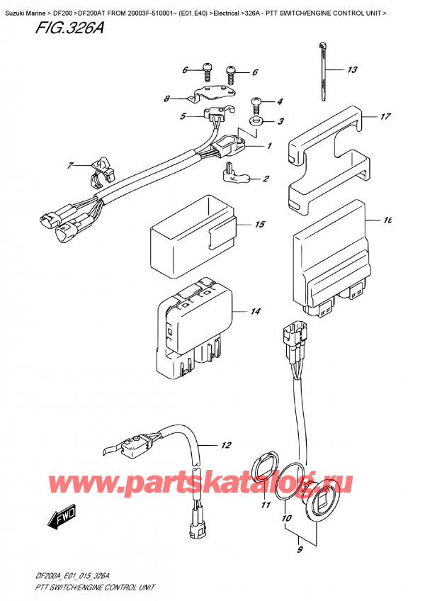 ������ ��������, �� �������� �����, Suzuki DF200A TL / TX FROM 20003F-510001~ (E01), Ptt Switch/engine  Control  Unit