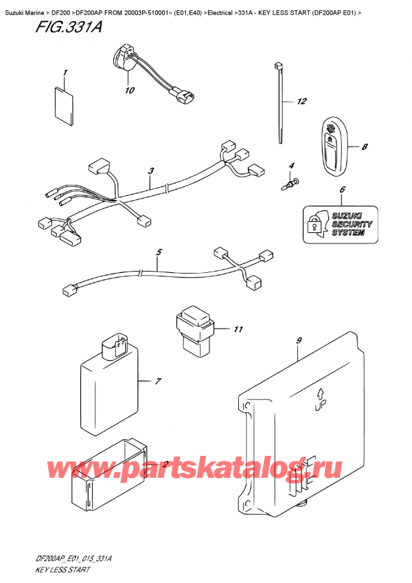   ,  , SUZUKI DF200 APL / APX FROM 20003P-510001~ (E01),  Less Start (Df200Ap E01) / Key Less  Start  (Df200Ap  E01)