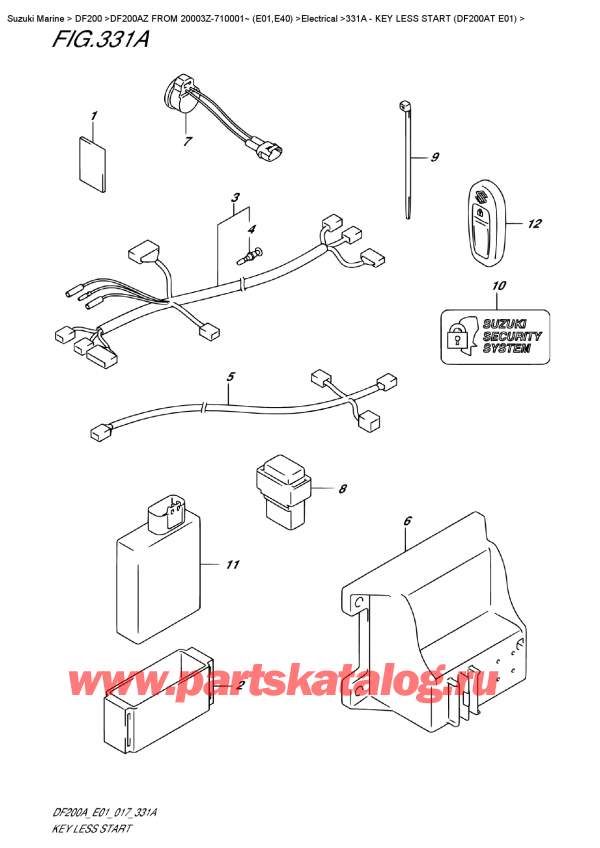   ,   , Suzuki DF200A ZL / ZX FROM 20003Z-710001~ (E01)    2017 ,  Less Start (Df200At E01)