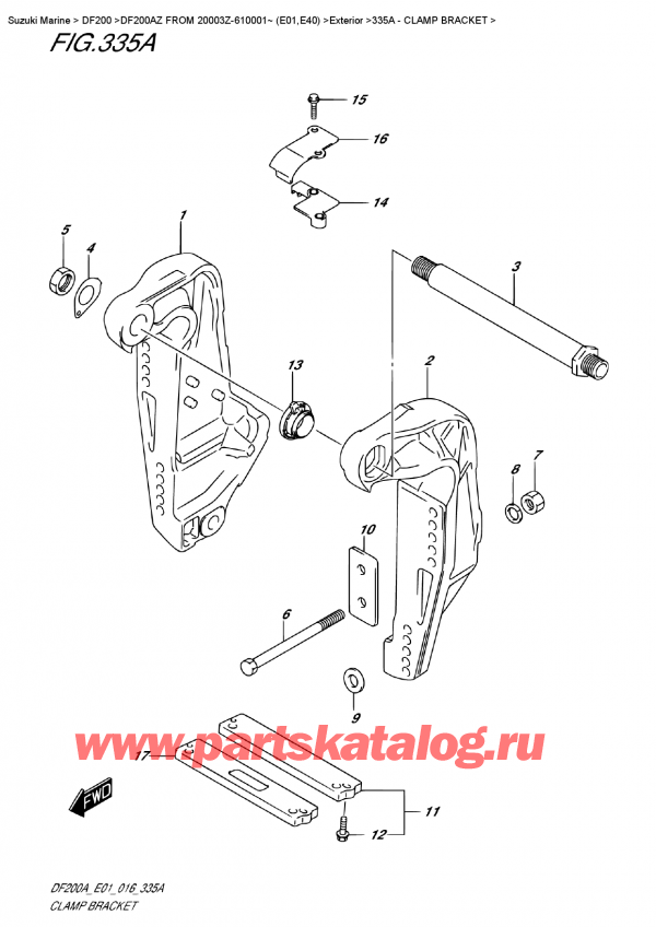 ,   , Suzuki DF200 AZL / AZX FROM 20003Z-610001~ (E01),   / Clamp Bracket