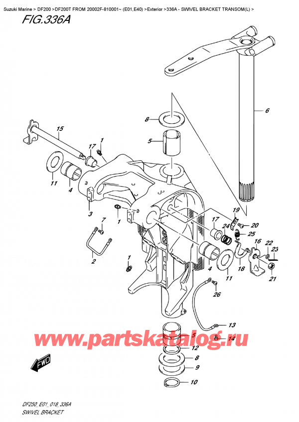 ,    , SUZUKI DF200T X FROM 20002F-810001~ (E01) ,   Transom (L) / Swivel Bracket  Transom(L)