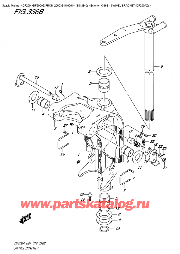  ,    , SUZUKI DF200A ZL / ZX FROM 20003Z-810001~ (E01)  2018 , Swivel Bracket  (Df200Az) /   (Df200Az)