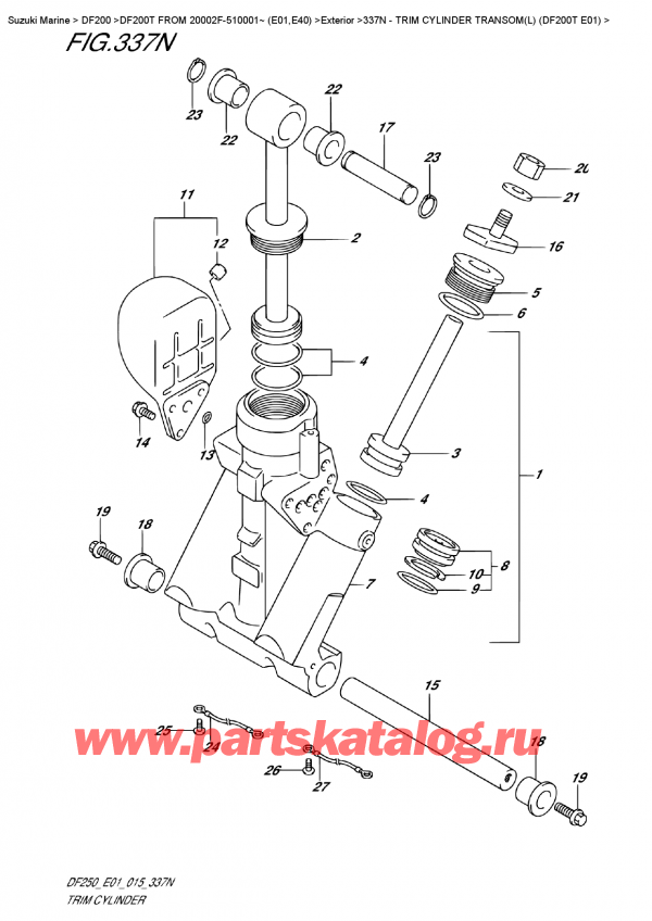   ,    , SUZUKI DF200T L / X / XX FROM 20002F-510001~ (E01)   2015 ,   Transom (L) (Df200T E01)