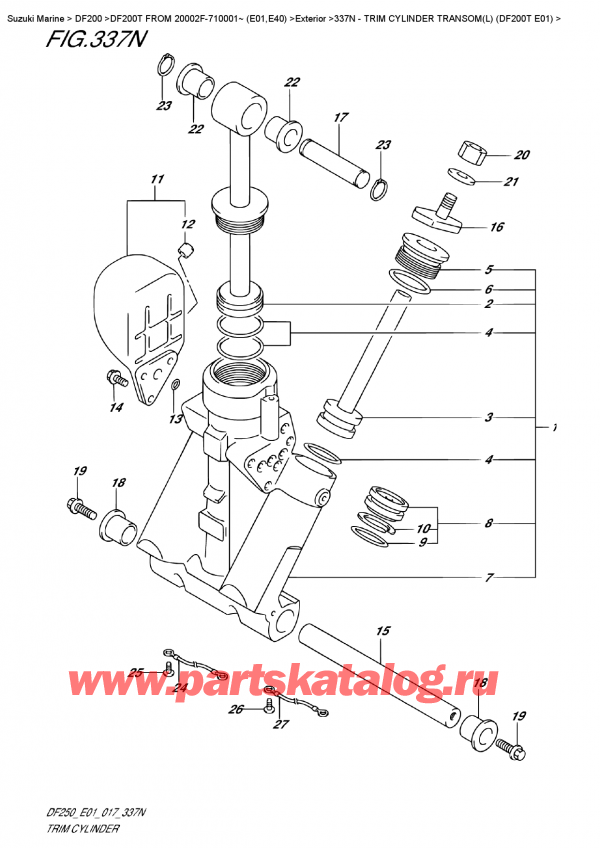  ,   , Suzuki DF200T X FROM 20002F-710001~ (E01) , Trim  Cylinder  Transom(L)  (Df200T  E01)