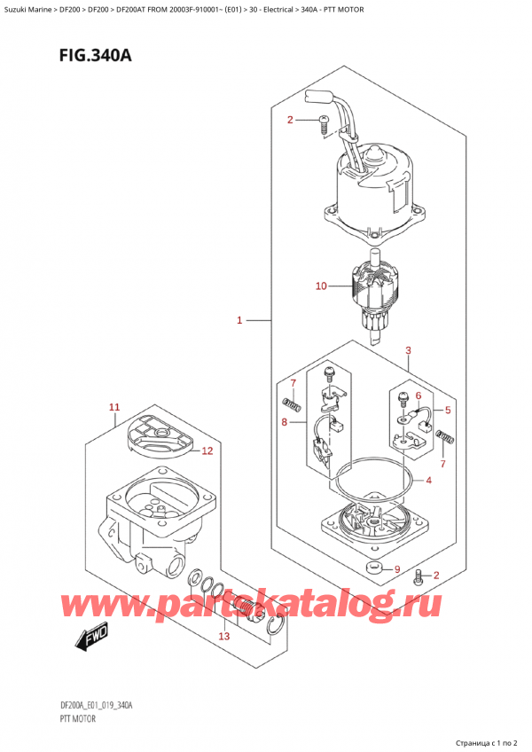  , , Suzuki Suzuki DF200A TL / TX FROM 20003F-910001~  (E01 019)  2019 , Ptt Motor