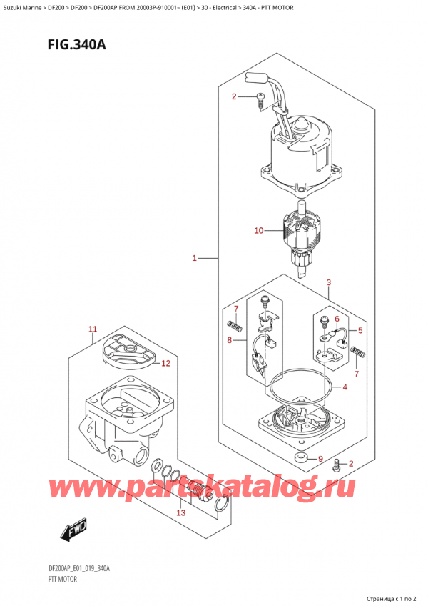  ,   , Suzuki Suzuki DF200AP L / X FROM 20003P-910001~  (E01 019)  2019 , Ptt Motor