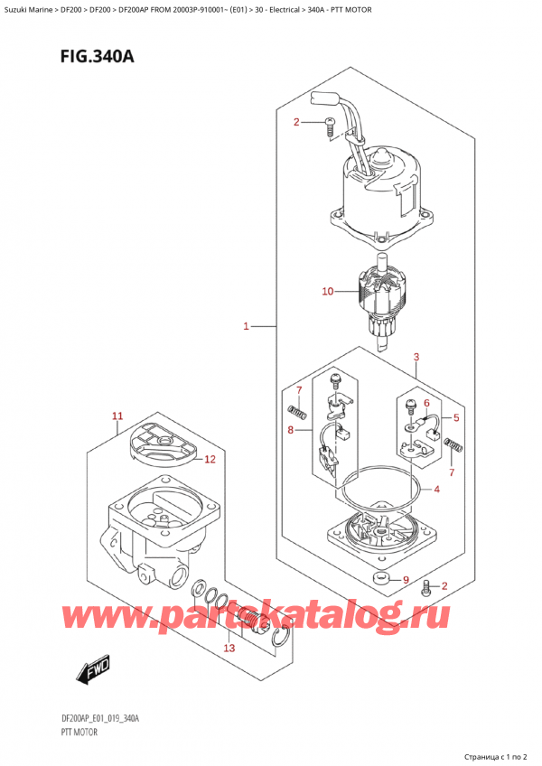  ,   , Suzuki Suzuki DF200AP L / X FROM 20003P-910001~  (E01 019)  2019 ,  