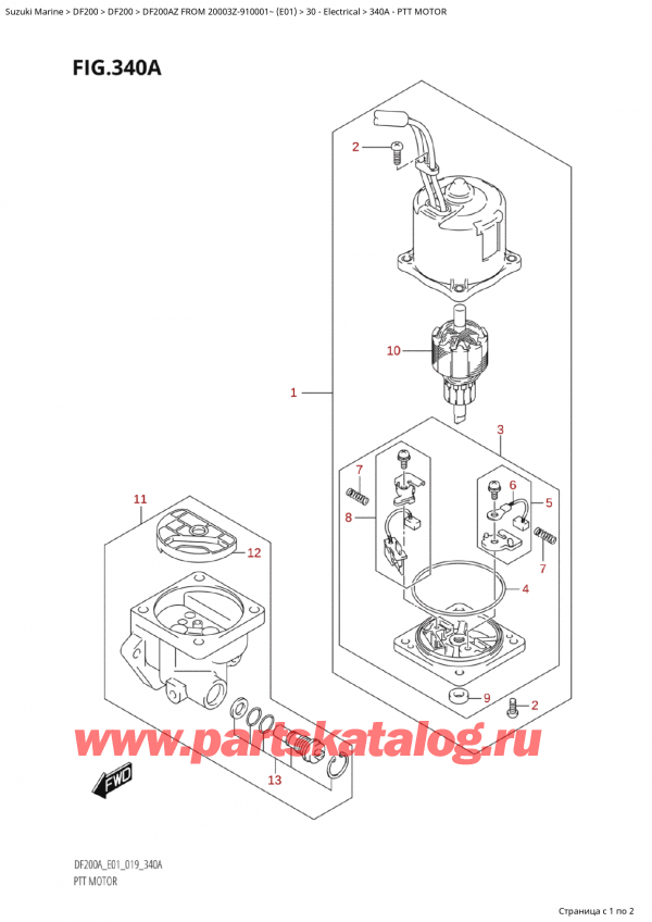  ,   , Suzuki Suzuki DF200A ZL / ZX FROM 20003Z-910001~  (E01 019)  2019 ,  