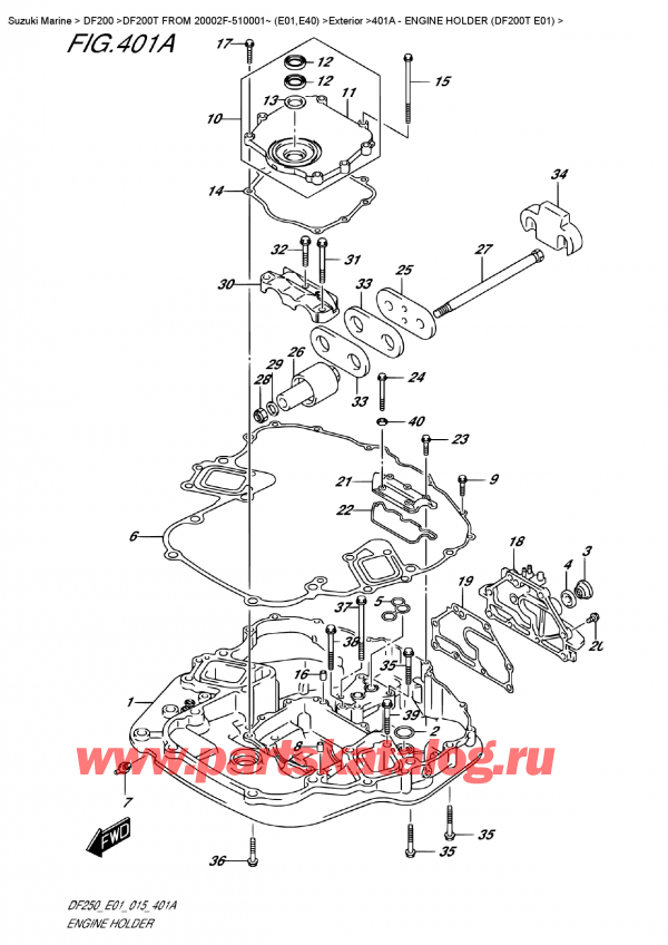 ,   , Suzuki DF200T L / X / XX FROM 20002F-510001~ (E01)   2015 , Engine Holder (Df200T  E01)