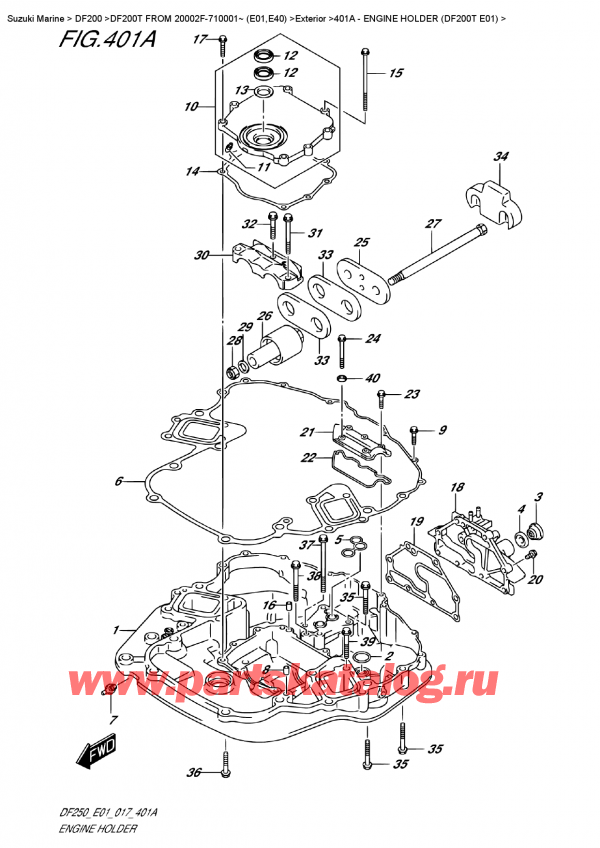   ,   , Suzuki DF200T X FROM 20002F-710001~ (E01)   2017 ,   (Df200T E01) / Engine Holder (Df200T  E01)
