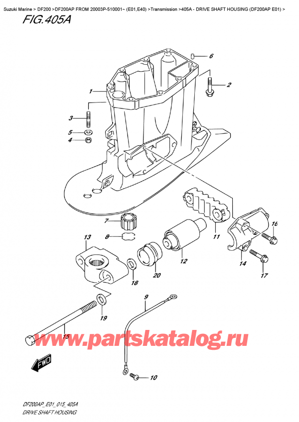 ,   , Suzuki DF200 APL / APX FROM 20003P-510001~ (E01),    (Df200Ap E01) - Drive Shaft  Housing  (Df200Ap  E01)