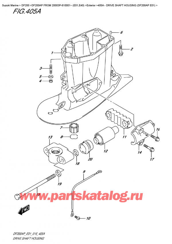 ,  , Suzuki DF200AP L/X FROM 20003P-610001~ (E01)    2016 , Drive Shaft Housing  (Df200Ap  E01) -    (Df200Ap E01)
