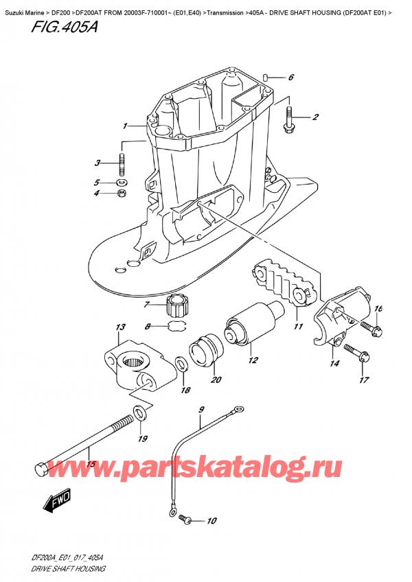  ,    , Suzuki DF200A TL/TX  FROM 20003F-710001~ (E01)  , Drive Shaft  Housing  (Df200At  E01)