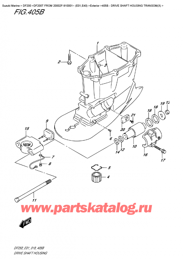   ,  , Suzuki DF200T X FROM 20002F-910001~ (E01)  2019 ,    Transom (X)