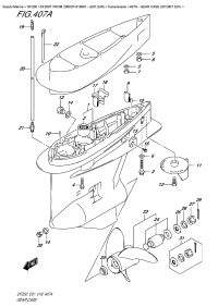 407A  -  Gear Case (Df200T  E01) (407A -    (Df200T E01))