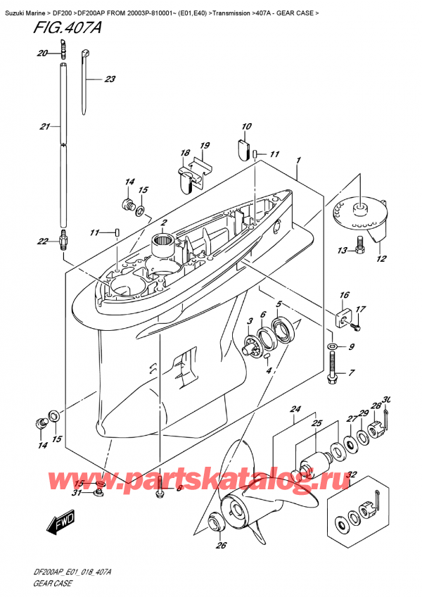   ,   , Suzuki DF200AP L/X FROM 20003P-810001~ (E01), Gear Case