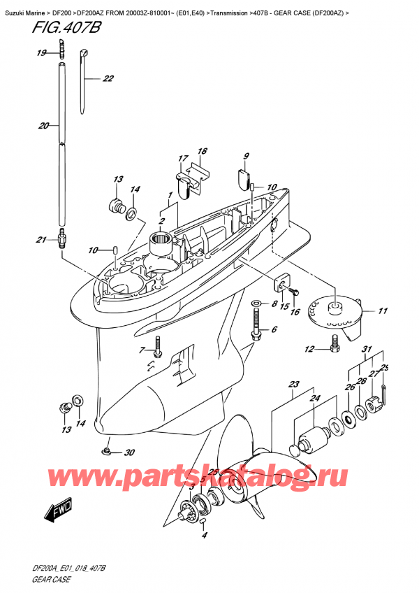  ,   , SUZUKI DF200A ZL / ZX FROM 20003Z-810001~ (E01), Gear Case  (Df200Az)