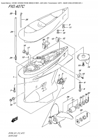 407C  -  Gear Case (Df200Z  E01) (407C -    (Df200Z E01))