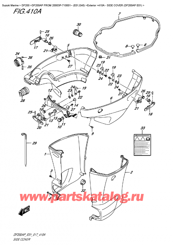  ,   , Suzuki DF200A PL / PX FROM 20003P-710001~ (E01)    2017 ,   (Df200Ap E01)