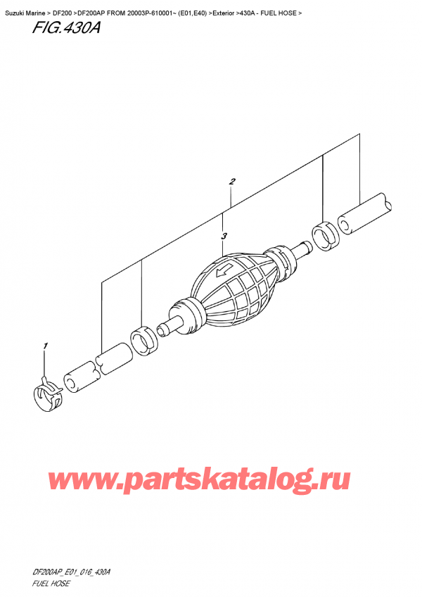 ,   , SUZUKI DF200AP L/X FROM 20003P-610001~ (E01)    2016 , Fuel Hose
