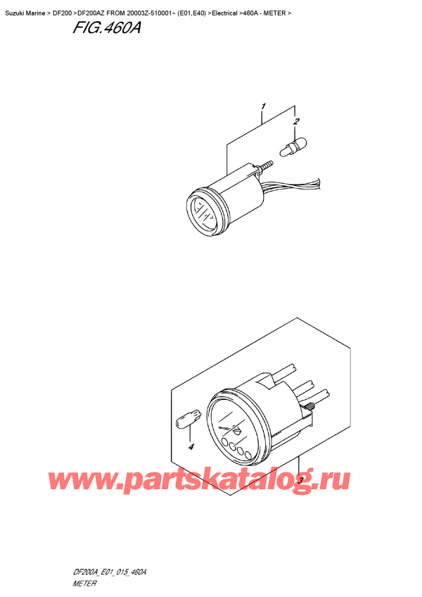   ,   , SUZUKI DF200A ZL / ZX FROM 20003Z-510001~ (E01), Meter