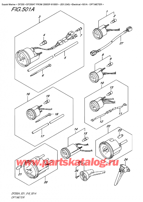  ,  , Suzuki DF200A TL/TX FROM 20003F-610001~ (E01)    2016 , Opt:meter - : 