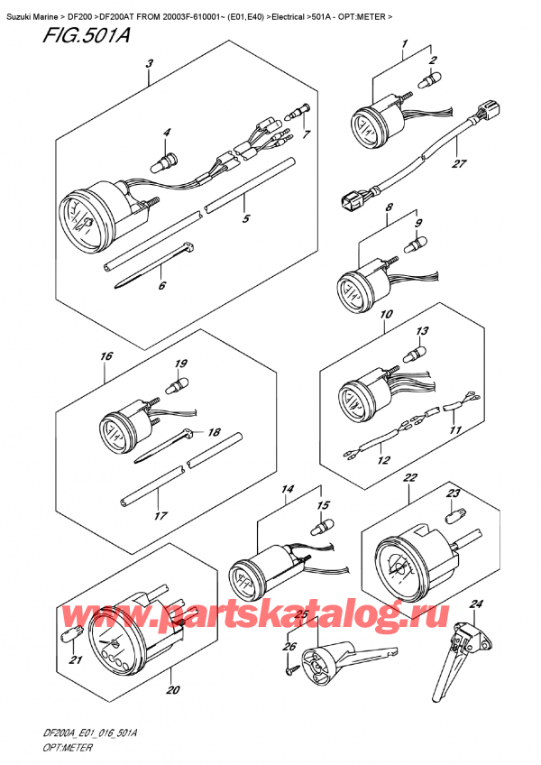  ,   , SUZUKI DF200A TL/TX FROM 20003F-610001~ (E01)  , Opt:meter