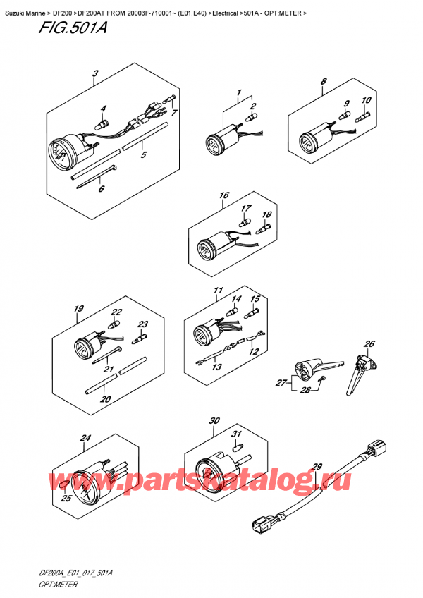  ,    , Suzuki DF200A TL/TX  FROM 20003F-710001~ (E01)    2017 , :  - Opt:meter