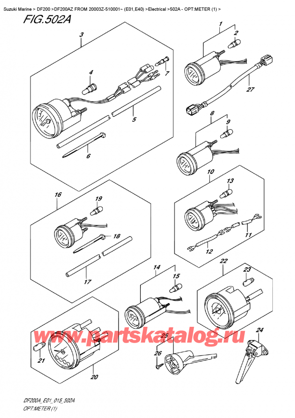   ,   , Suzuki DF200A ZL / ZX FROM 20003Z-510001~ (E01), :  (1) - Opt:meter (1)