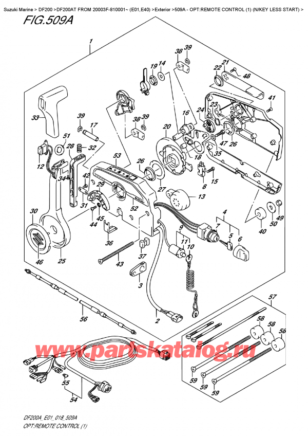   ,    , Suzuki DF200A TL / TX FROM 20003F-810001~ (E01), Opt:remote  Control  (1)  (N/key  Less  Start) / :   (1) (N /  Less Start)