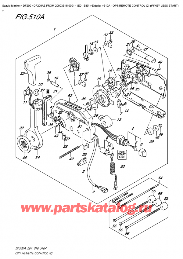 ,   , Suzuki DF200A ZL / ZX FROM 20003Z-810001~ (E01), Opt:remote  Control  (2)  (W/key  Less  Start)