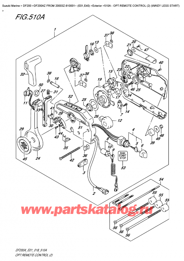 ,   , Suzuki DF200A ZL / ZX FROM 20003Z-810001~ (E01)  2018 , Opt:remote  Control  (2)  (W/key  Less  Start)