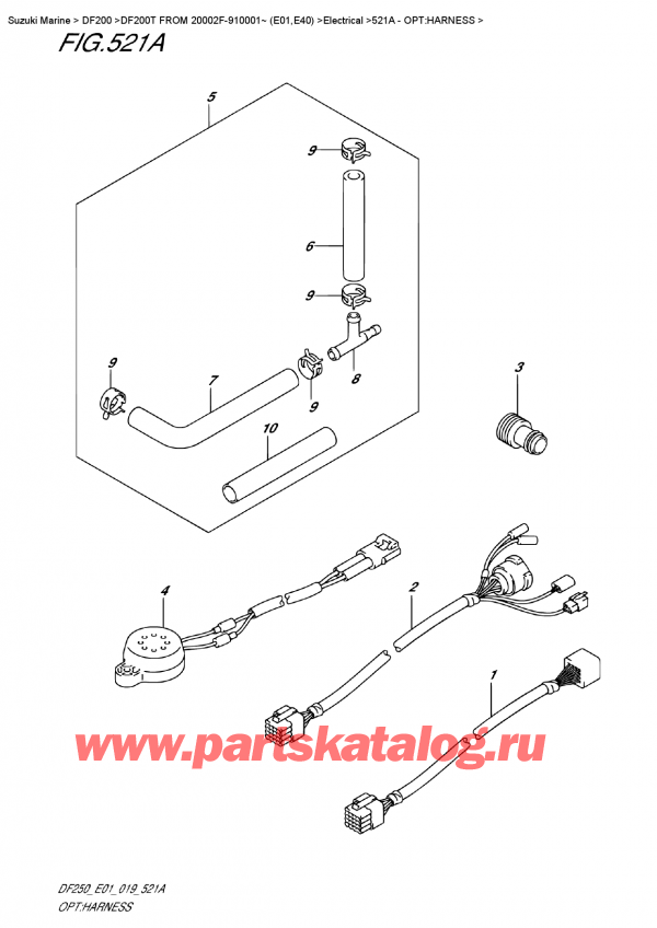 ,   , Suzuki DF200T X FROM 20002F-910001~ (E01)  2019 , Opt:harness