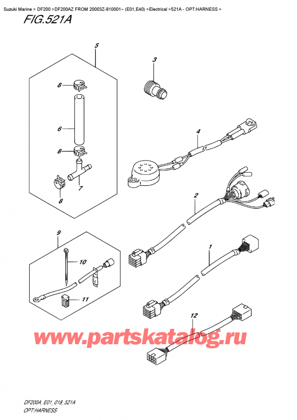 ,   , Suzuki DF200A ZL / ZX FROM 20003Z-810001~ (E01)  2018 , Opt:harness - :  