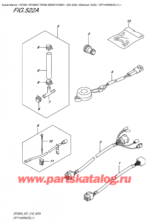 ,   , Suzuki DF200A TL/TX FROM 20003F-610001~ (E01)  , Opt:harness  (1)